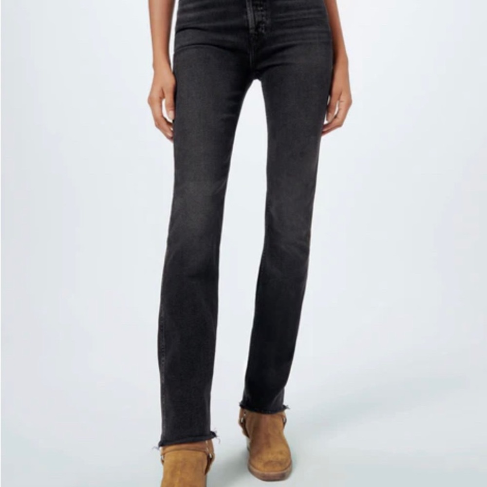 NEW Re/Done Comfort Stretch Slim Straight Black Denim Jean Size 29